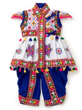 Banjara India Embroidered Kediya Dhoti Set For Boys and Girls_KD-CKS-WhiteBlue