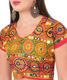 Banjara India Cotton Long Flair Aari Embroidery Kutch Work (Lehenga Choli) Chaniya Choli Set with Dupatta-KAJU01