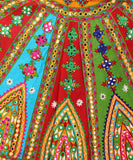 Banjara India Cotton Long Flair Aari Embroidery Kutch Work (Lehenga Choli) Chaniya Choli Set with Dupatta-Temple-01