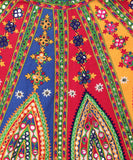 Banjara India Cotton Long Flair Aari Embroidery Kutch Work (Lehenga Choli) Chaniya Choli Set with Dupatta-Temple-04