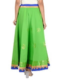Gotta Work Long Flair Cotton Skirt/Chaniya - GotaSkirt-Green
