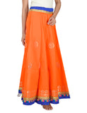 Gotta Work Long Flair Cotton Skirt/Chaniya - GotaSkirt-Orange