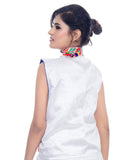 Banjara India Women's Dupion Silk Kutchi Embroidered Sleeveless Waist Length Jacket/Koti/Shrug (Bharchak) - MJK-BHK02 - Banjara India
