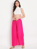 Banjara India Women's Plain Rayon Palazzo - Pink