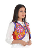 Banjara India Women’s Cotton Blend Kutchi Embroidered Sleeveless Short Ethnic Jacket/Koti (SSE-2002) – Red - Banjara India