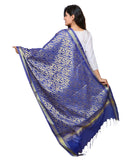 Banarasi Kora Silk Sunny Butti Dupatta- Blue