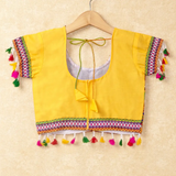 Banjara India Kutchi Emboidered Yellow Girls Chaniya Choli with Dupatta (CC-WAVE) - YELLOW