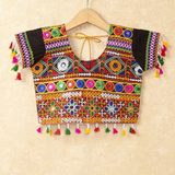 Banjara India Kutchi Emboidered Black Girls Chaniya Choli with Dupatta (CC-WAVE) - Black