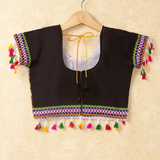 Banjara India Kutchi Emboidered Black Girls Chaniya Choli with Dupatta (CC-WAVE) - Black