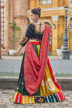 Banjara India Cotton Long Flair Aari Embroidery Kutch Work (Lehenga Choli) Chaniya Choli Set with Dupatta -FSCC-Fancy-Black