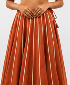 Banjara India Black Roman Silk Kali Skirt/Chaniya – Skirt-GoldenKali-Rust Orange