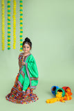 Banjara India Kutchi Emboidered Orange Girls Chaniya Choli with Dupatta (CC-WAVE) - ORANGE