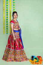 Mother-Daugther Combo Cotton Embroidered Lehenga Choli Set (WAVE- Combo) - Pink