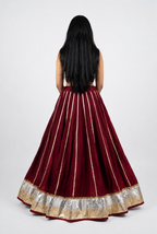 Banjara India Black Premium Rayon Kali Skirt/Chaniya – Skirt-Sona Chandi- Maroon