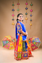 Banjara India Festive Wear Kutchwork Embroidered Girls Lehenga Choli Set with Dupatta (CC-SNDO) - Blue