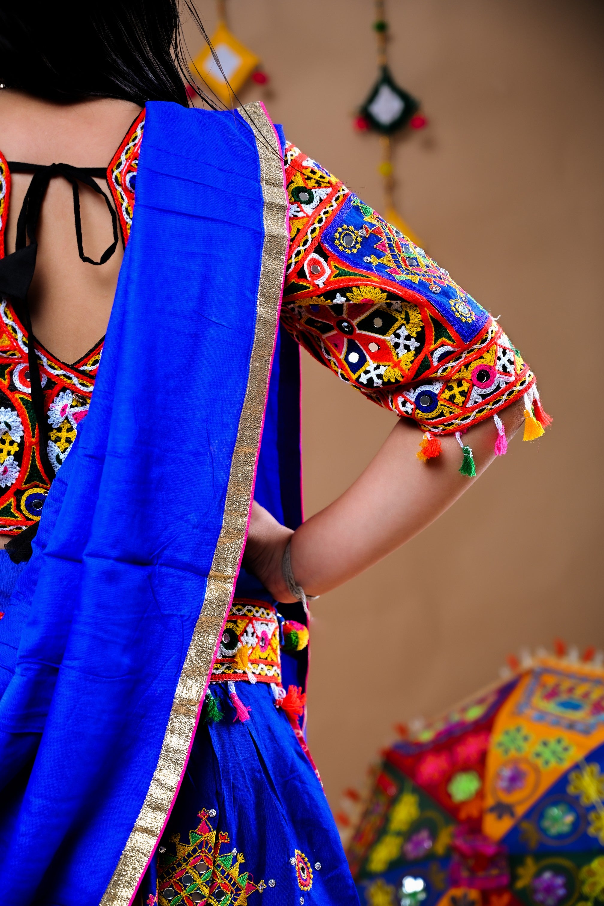 Banjara India Festive Wear Kutchwork Embroidered Girls Lehenga Choli Set with Dupatta (CC-SNDO) - Blue