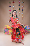 Banjara India Festive Wear Kutch work Embroidered Girls Lehenga Choli Set with Dupatta (CC-FRNA) - Red