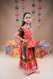 Banjara India Festive Wear Kutch work Embroidered Girls Lehenga Choli Set with Dupatta (CC-FRNA) - Red
