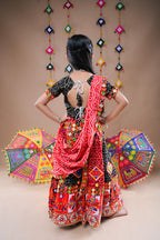 Banjara India Festive Wear Kutch work Embroidered Girls Lehenga Choli Set with Dupatta (CC-FRNA) - Red
