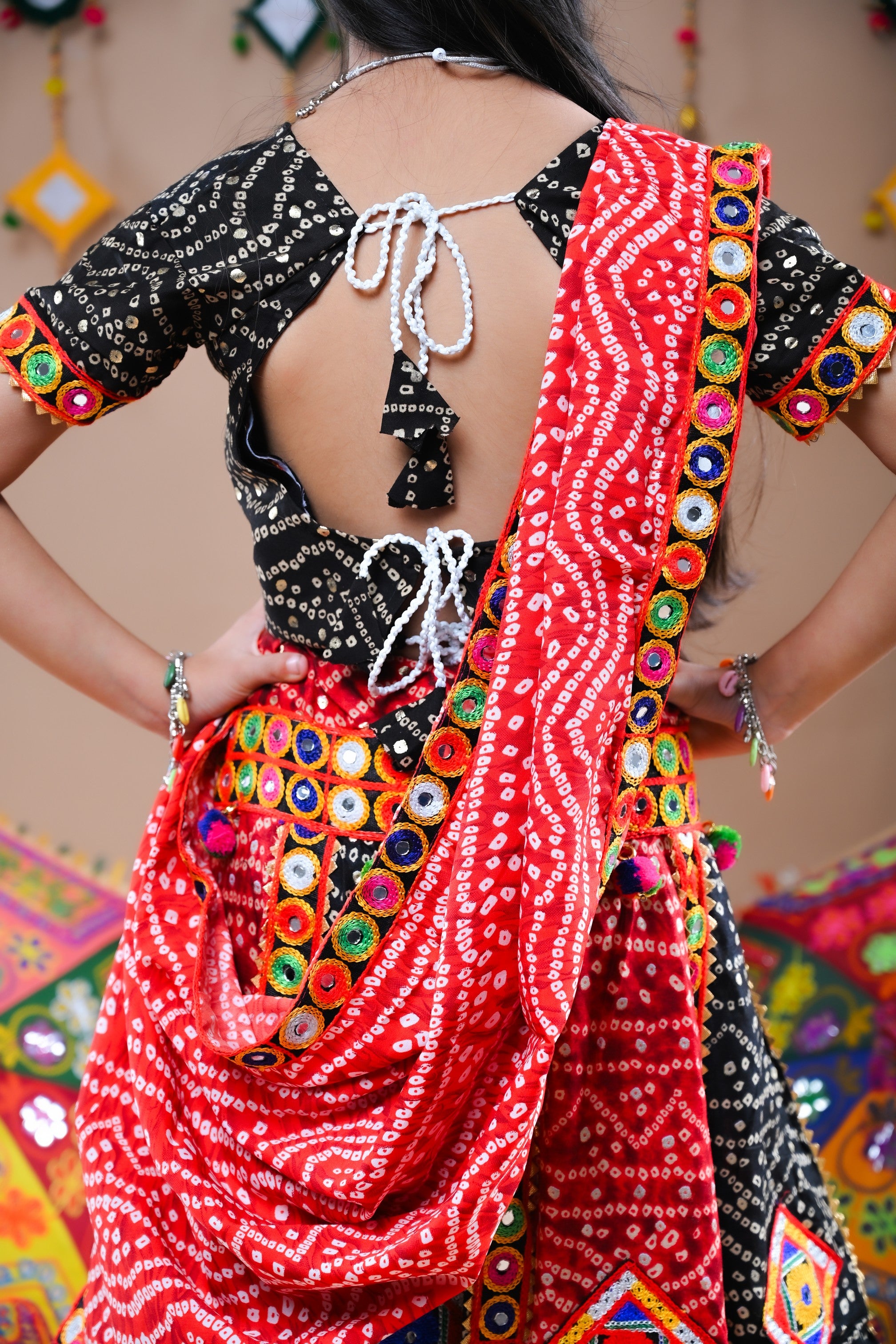 Banjara India Festive Wear Kutch work Embroidered Girls Lehenga Choli Set with Dupatta (CC-FRNA) - Red