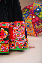 Banjara India Festive Wear Kutchwork Embroidered Girls Lehenga Choli Set with Dupatta (CC-JHMK) - Black