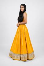 Banjara India Black Premium Rayon Kali Skirt/Chaniya – Skirt-Sona Chandi- Mustard Yellow