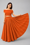 Banjara India Black Roman Silk Kali Skirt/Chaniya – Skirt-GoldenKali-Orange
