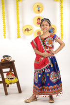 Banjara India Kutchi Emboidered Blue Girls Chaniya Choli with Dupatta (CC-RING) - Blue