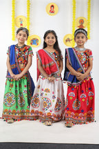Banjara India Kutchi Emboidered White Girls Chaniya Choli with Dupatta (CC-RING) - WHITE