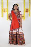 Banjara India Cotton Long Flair Aari Embroidery Kutch Work (Lehenga Choli) Chaniya Choli Set with Dupatta -(CC-RING-WHITE)