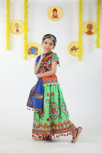 Banjara India Kutchi Emboidered Green Girls Chaniya Choli with Dupatta (CC-RING) - Green