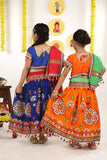 Banjara India Kutchi Emboidered Orange Girls Chaniya Choli with Dupatta (CC-RING) - ORANGE