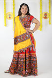 Banjara India Cotton Long Flair Aari Embroidery Kutch Work (Lehenga Choli) Chaniya Choli Set with Dupatta -(CC-RING-RED)
