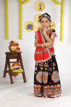 Banjara India Kutchi Emboidered Black Girls Chaniya Choli with Dupatta (CC-RING) - Black