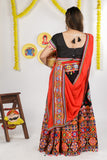 Banjara India Cotton Long Flair Aari Embroidery Kutch Work (Lehenga Choli) Chaniya Choli Set with Dupatta -(CC-RING-BLACK)