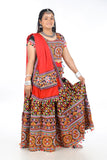 Banjara India Cotton Long Flair Aari Embroidery Kutch Work (Lehenga Choli) Chaniya Choli Set with Dupatta -(CC-BWR-BLACK)