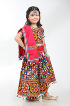 Banjara India Kutchi Embroidered Girls Chaniya Choli with Dupatta (CC1-BWR) - Blue