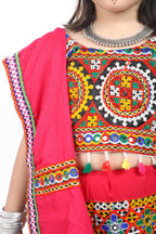 Banjara India Kutchi Embroidered Girls Chaniya Choli with Dupatta (CC1-BWR) - Blue