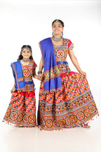 Mother-Daugther Combo Cotton Embroidered Lehenga Choli Set (BWR- Combo) - Pink