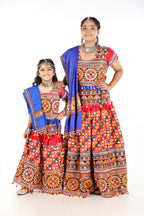 Mother-Daugther Combo Cotton Embroidered Lehenga Choli Set (BWR- Combo) - Pink