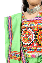 Banjara India Kutchi Embroidered Orange Girls Chaniya Choli with Dupatta (CC1-BWR) - Orange