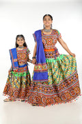 Mother-Daugther Combo Cotton Embroidered Lehenga Choli Set (BWR- Combo) - Green