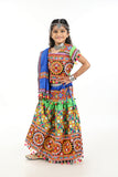 Banjara India Kutchi Embroidered Girls Chaniya Choli with Dupatta (KCC-BWR) - Green