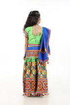 Banjara India Kutchi Embroidered Green Girls Chaniya Choli with Dupatta (CC1-BWR) - Green