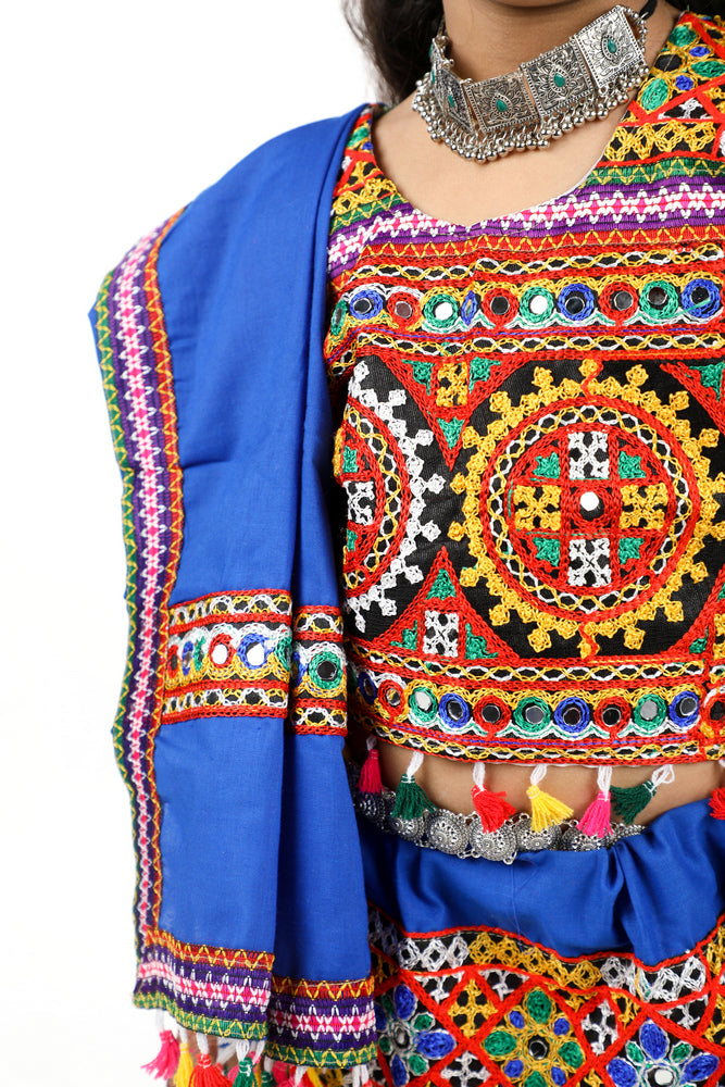 Banjara India Kutchi Embroidered Girls Chaniya Choli with Dupatta (KCC-BWR) - Green