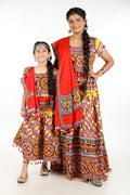 Mother-Daugther Combo Cotton Embroidered Lehenga Choli Set (BWR- Combo) - Yellow
