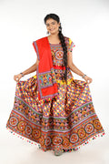 Banjara India Cotton Long Flair Aari Embroidery Kutch Work (Lehenga Choli) Chaniya Choli Set with Dupatta -(CC-BWR-Yellow)