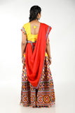 Banjara India Cotton Long Flair Aari Embroidery Kutch Work (Lehenga Choli) Chaniya Choli Set with Dupatta -(CC-BWR-Yellow)