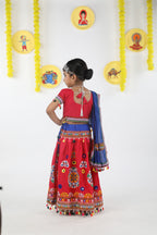 Banjara India Kutchi Emboidered Pink Girls Chaniya Choli with Dupatta (CC-RING) - Pink