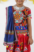 Banjara India Kutchi Emboidered Pink Girls Chaniya Choli with Dupatta (CC-RING) - Pink
